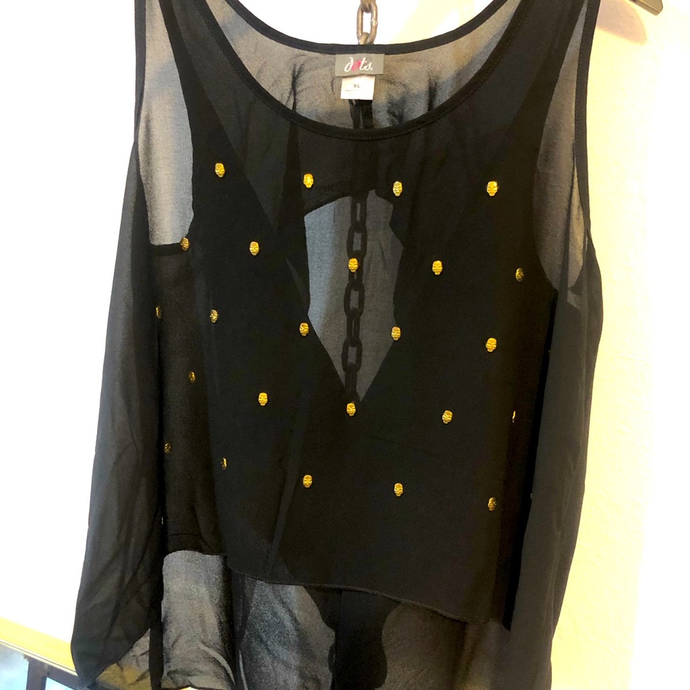 Dots Black Skull blouse
